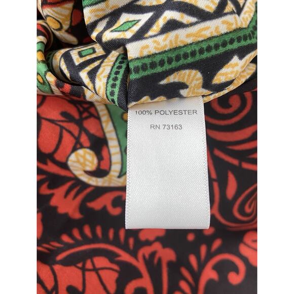 Maroon, Green Gold Tribal Print Silky Lounge Kaftan Hostess Gown size One Size - Picture 6 of 6